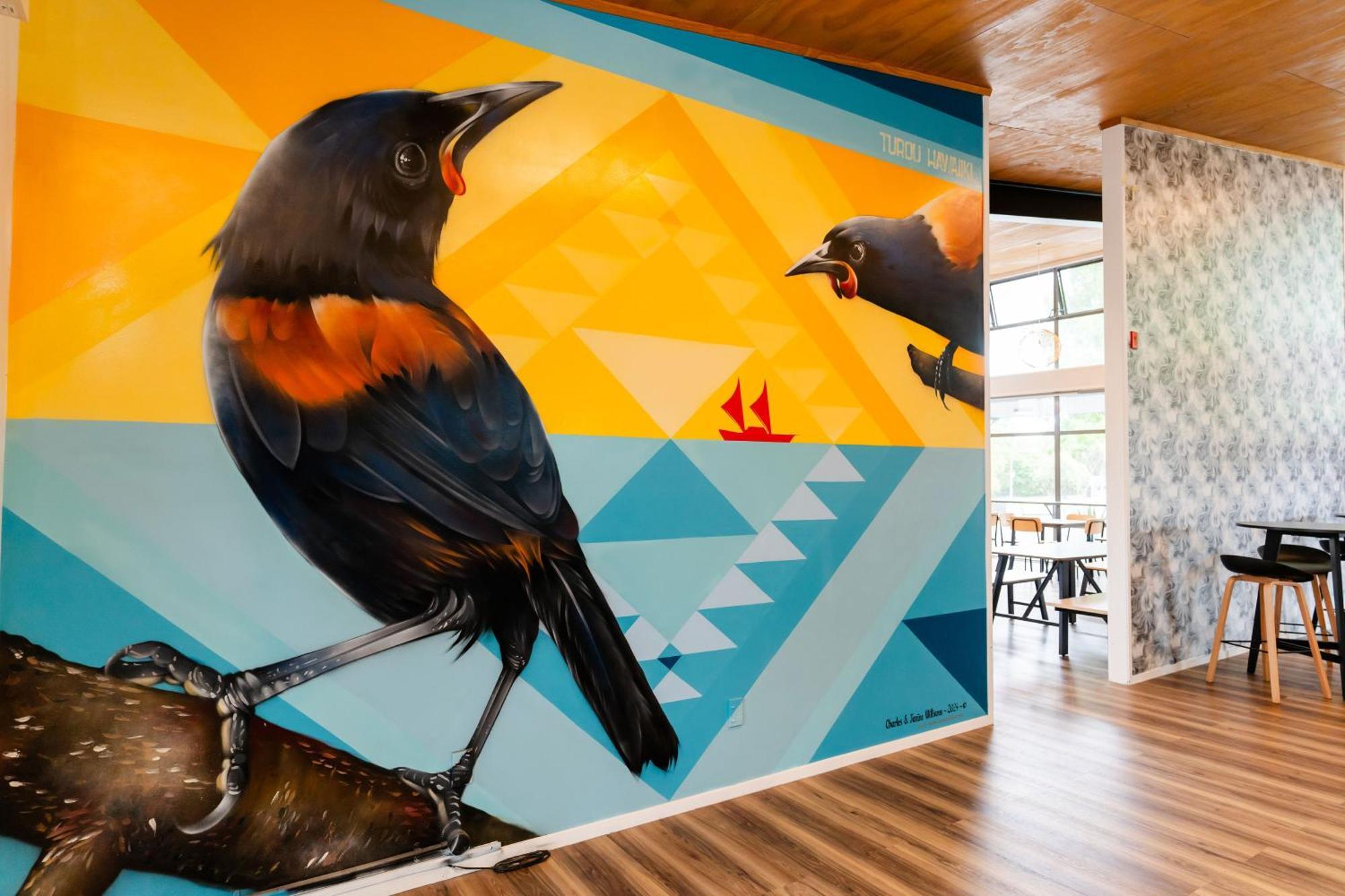 Ostello Haka House Distretto di Rotorua Esterno foto Mural by artist, Mark Ashkenazi